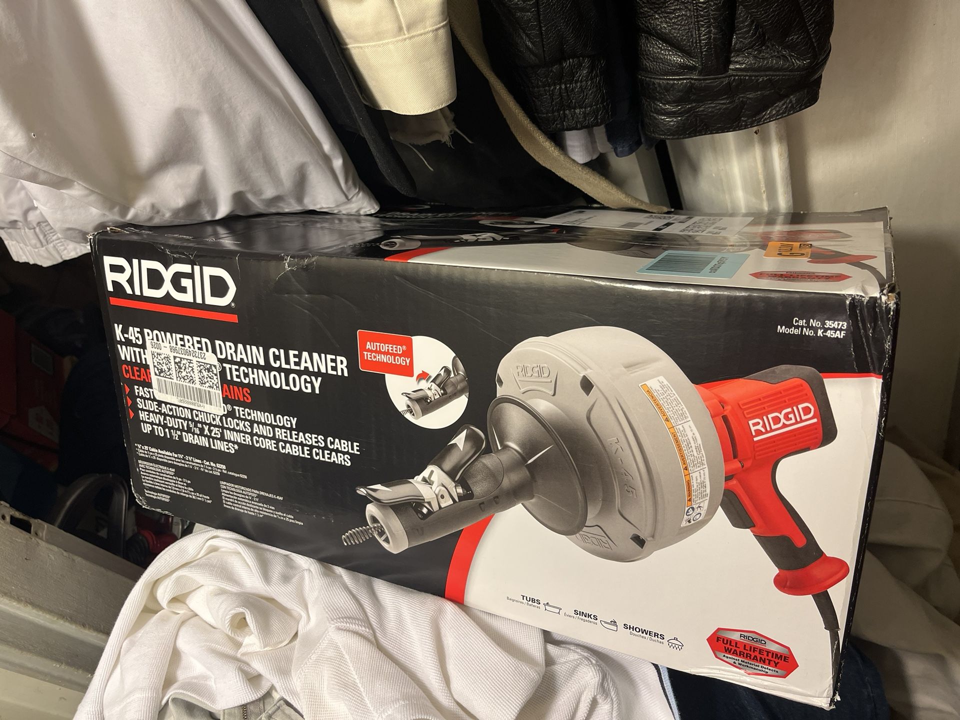 RIDGID K-45 Drain Cleaning Autofeed Snake Auger Machine (BRAND NEW)