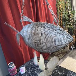 Natural Material Woven Fish Wind chime 
