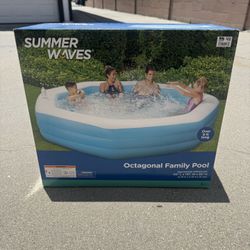 Summer Waves Inflatable Octagonal Family Pool - New