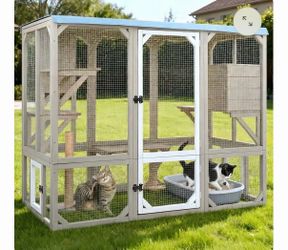 Medium Walk-In Catio Enclosure with Window Access-PET78