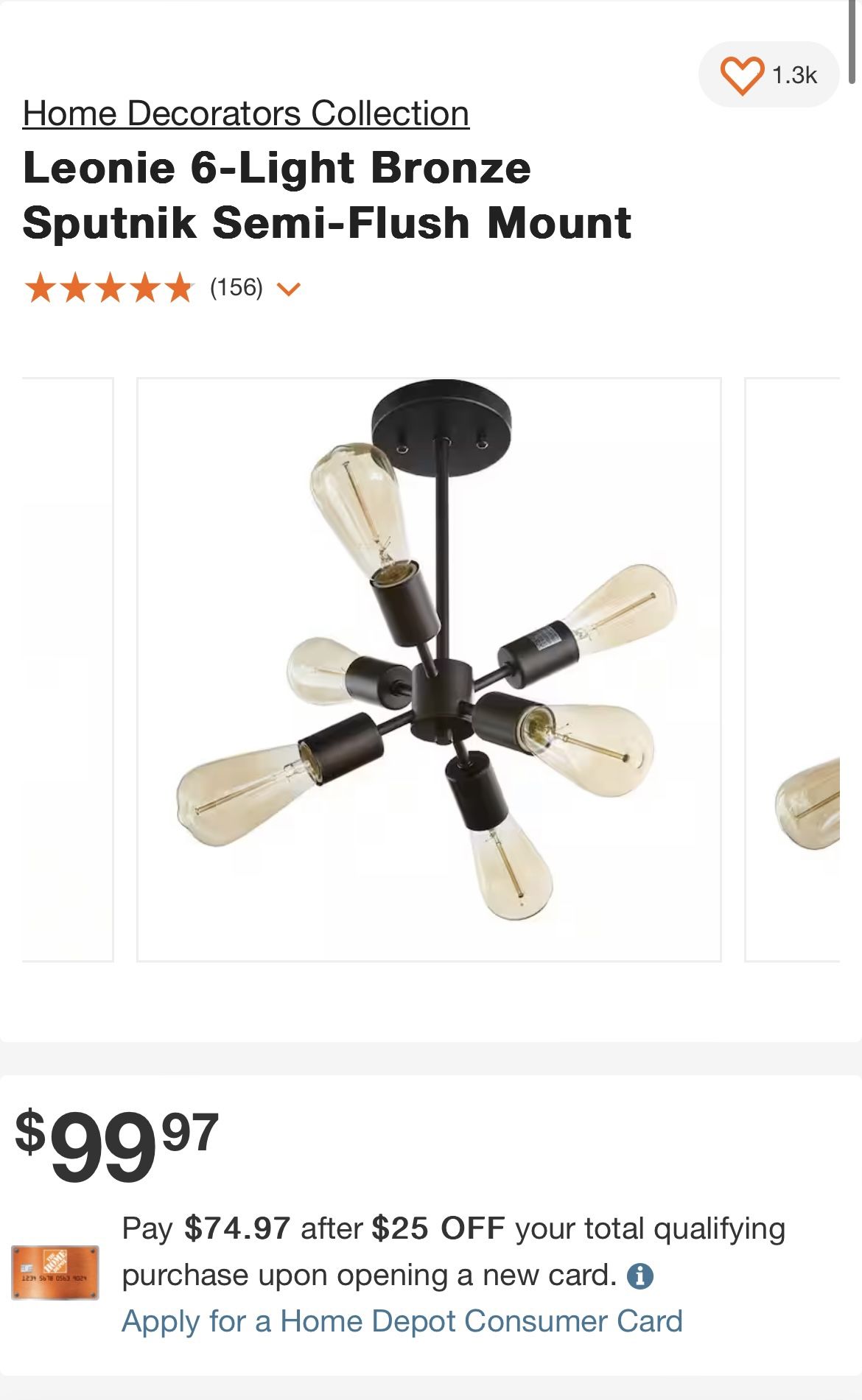 Semi-flush Mount Ceiling Light For Sale