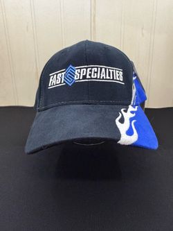 Fast Specialties Embroidered Logo Hat Black Blue One Size Adjustable New w/ Tag