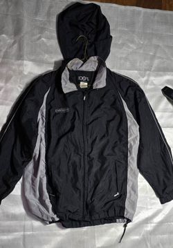 Men’s Black & Gray Hooded Windbreaker Jacket