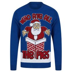 Ugly Christmas sweater, funny sweaters for men, Santa Claus print sweater with Christmas lettering, knitted sweater, New Year's Eve sweater, outdoor s