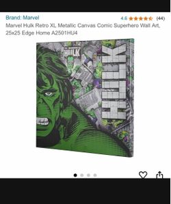 Marvel Canvas Superhero Wall Art Hulk Iron Man Captain America