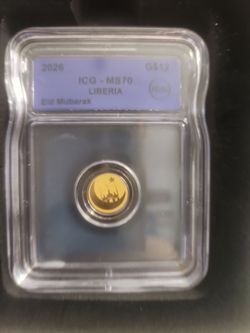 2026 Liberia- $12 0.9999- Gold Eid Mubarak Coin- MS70 ICG-