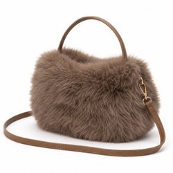 Faux Fur Mini Handbag with Crossbody Strap