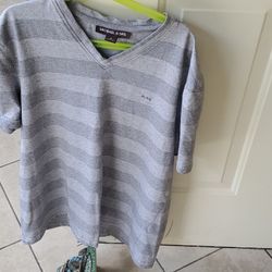 Michael  Kors Gray Striped  T Shirt