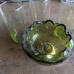 Collectible Green Glass Lot