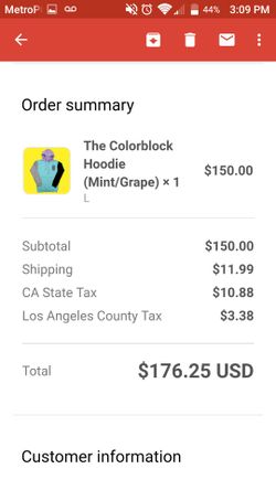 Lyrical Lemonade Colorblock Hoodie Mint Grape for Sale in Los