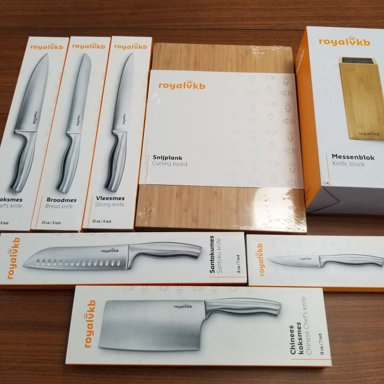 ROYAL VKB KNIVES
6 ps.
Set, Cutting board,  Knife Block 
