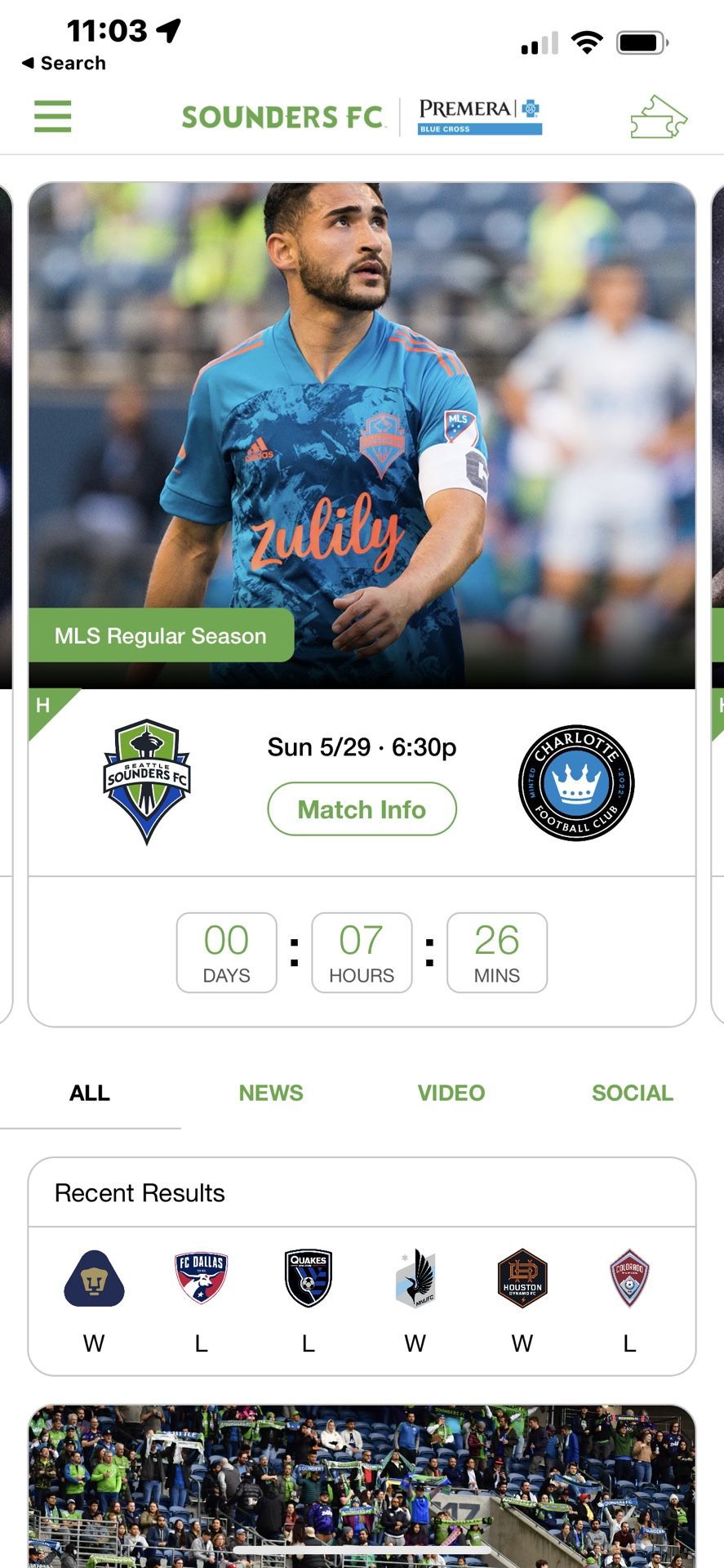 Sounders Tickets Section 105, $ 50 for 2 tickets