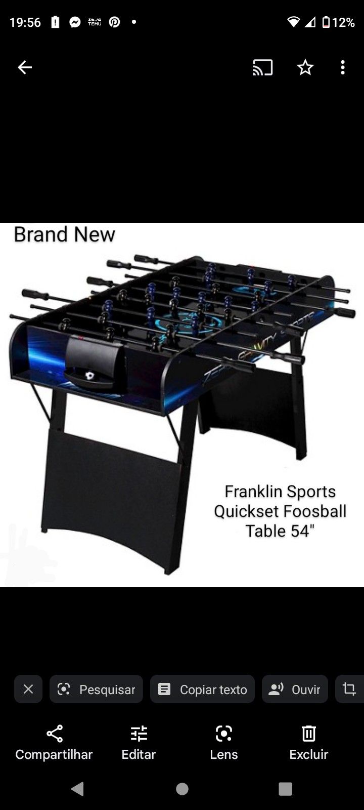 Brand New Franklin Sports Foosball Table 54"
