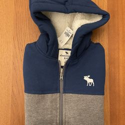 Abercrombie Kids - Boy's Youth Zip Up Hoodie, Size 15/16 - Grey/Blue
