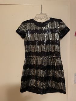 Gold And Black Girls Romper 