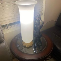 Lamp From 50s., Glass (blow Stile)59”high By 10” Wide.