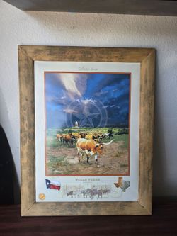 Gary Crouch Texas Tough print! Signed and framed!!