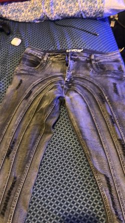 Distressed Acid Wash Slim Jeans