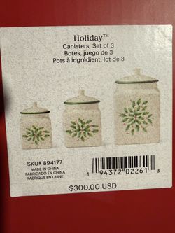 LENOX HOLIDAY  CANISTER,  Set of 3 #89477  BNIB