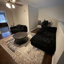 2 Piece Upholstery Sofa W/ Ottoman 