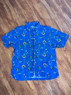 Disney Store Mens size Large Exclusive Mickey Mouse Hawaiian Camp Button down Sh