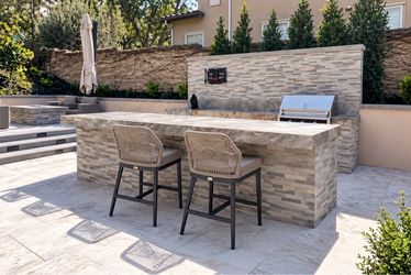 PURPLE LEAF Outdoor Woven Rope Bar Stools Set of 2