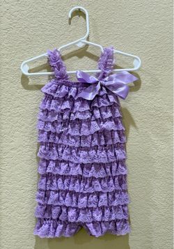 Lavender Lace Petti Romper - Size Medium