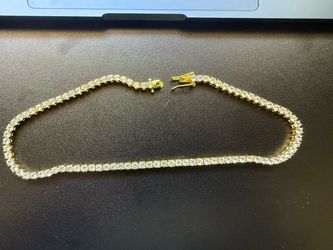 Tennic necklace 925 silver with moissanite
