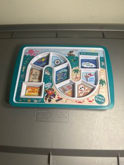Pirate Adventure Kids Divided Dinner Tray Plate Spinner Game Mealtime
