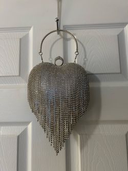 Rhinestone Heart-Shaped Evening Bag