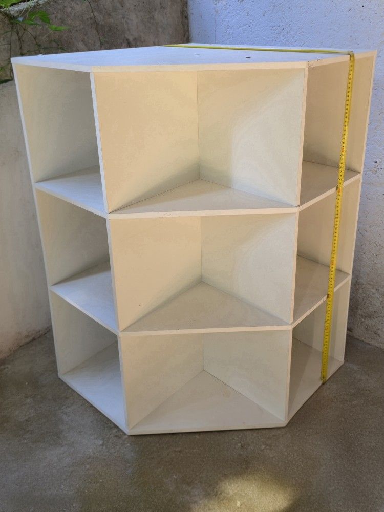 Corner Cube Bookshelf White