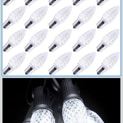 100 Pack C9 LED Replacement Christmas Light Bulb, C9 Shatterproof LED Bulb for Christmas String Light, E17 Intermediate Base, Commercial Grade Dimmabl