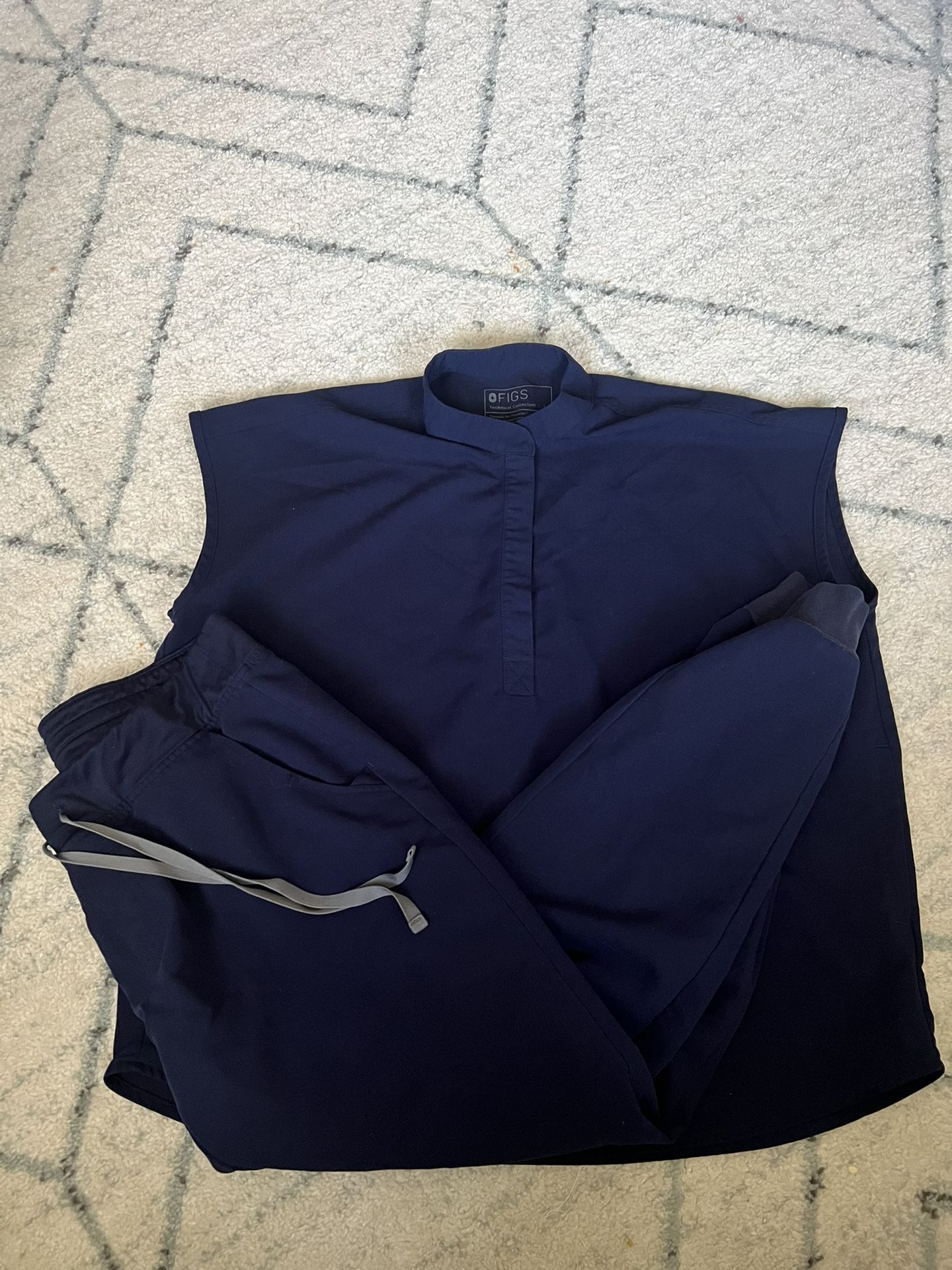 Figs Womens Navy Scrub Set Size Large Zamora Joggers And Rafaela Top