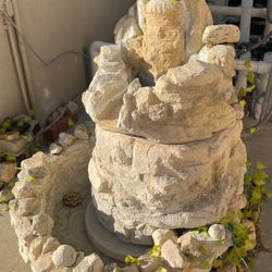 Outdoor Solid  Italian Concrete Fountain -Three Layers 