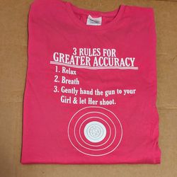 T Shirt Woman's Pink Medium Rules For Accuracy 