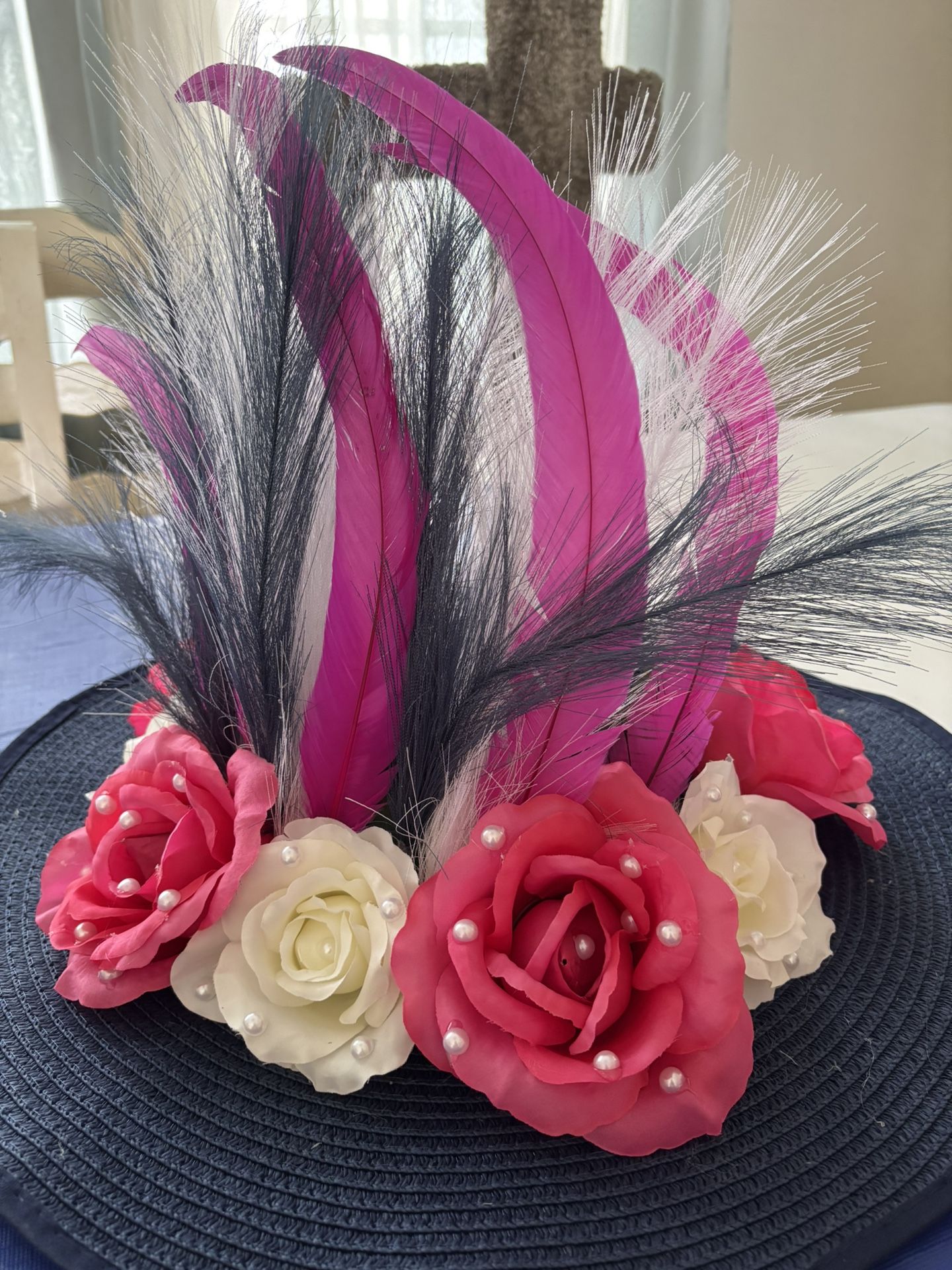 Blue, Pink ,White Kentucky Derby Hat