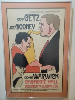 Stan Getz, Joe Mooney, Dionne Warwick At Carnegie Hall Poster 1965
