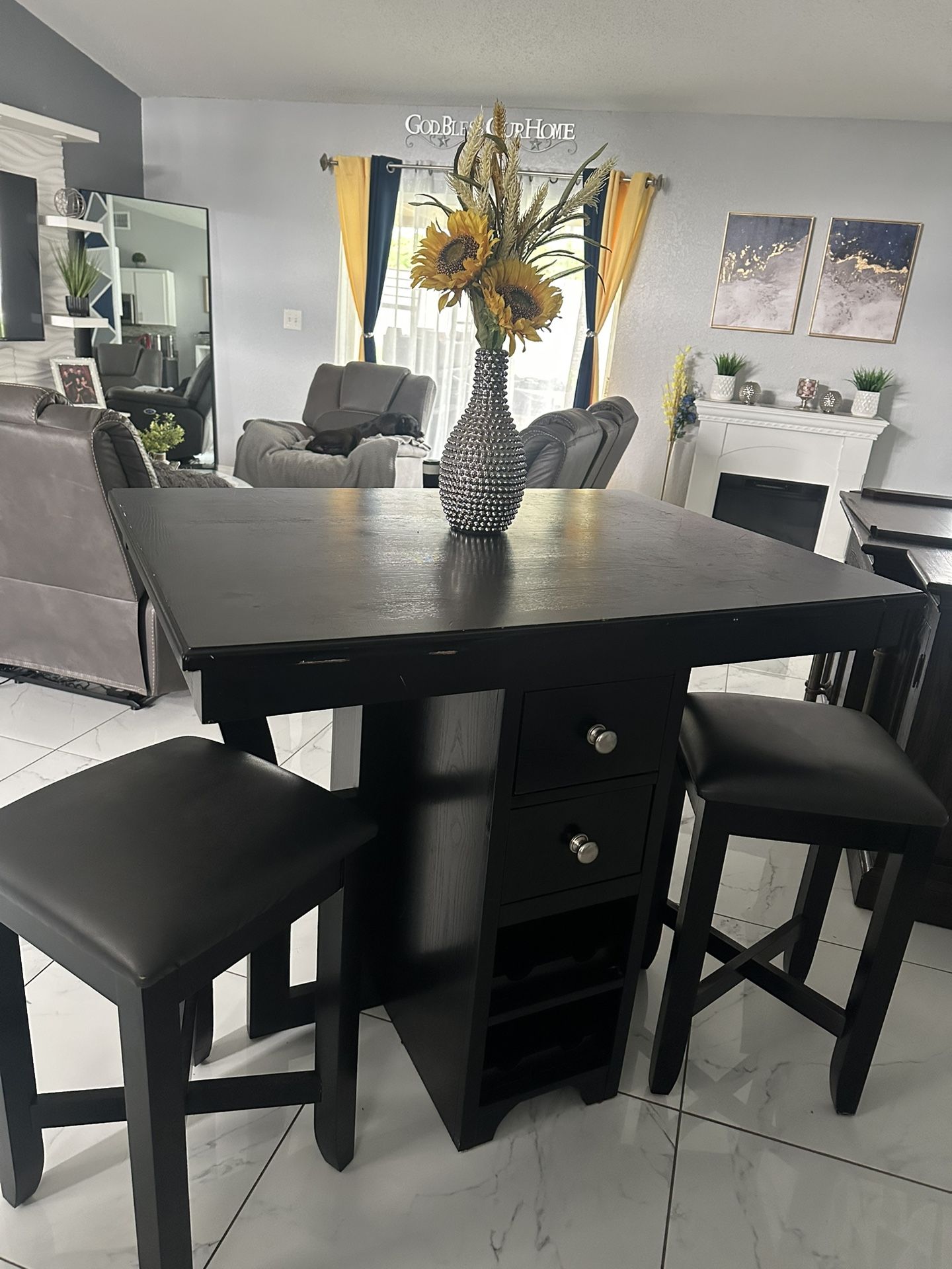 High Table With Two Stools