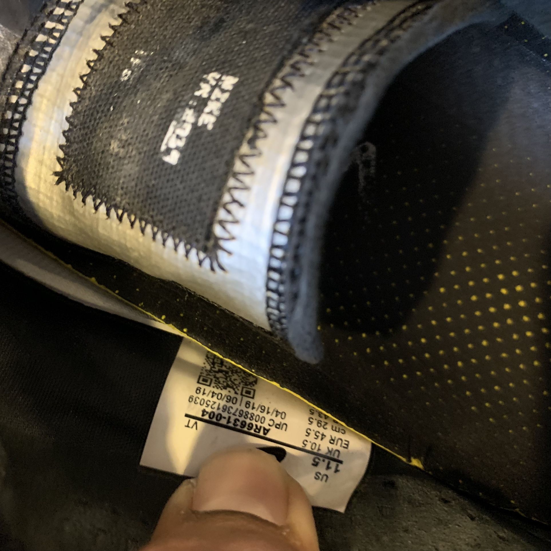 Nike Air VaporMax 2018 Ghost Black Size 11 AR6631 004