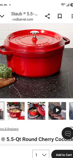 Staub enamel 5.5-Qt Round Cherry Cocotte