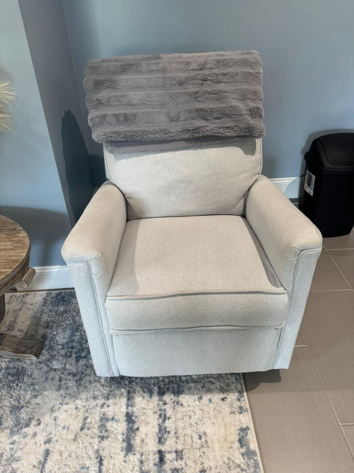 Light Grey Swivel Recliner