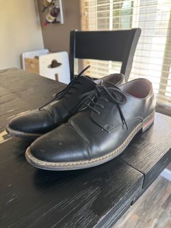 Black Leather Cap-Toe Oxford Dress Shoes