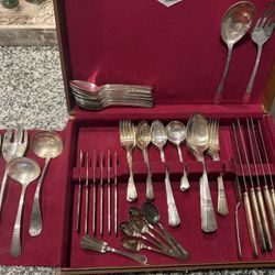 Antique Silver plated Utensils And Serving Spoons