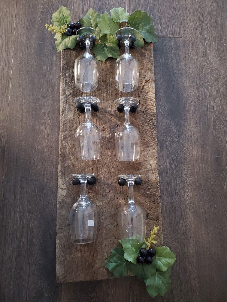 Wood Wine Glass Wall Rack