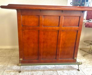 Solid Cherry Bar with Brass rail