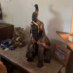 Leather Elephant 28” Tall