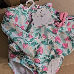 Baby Bathing Suit And Sun Hat Size 18 Months
