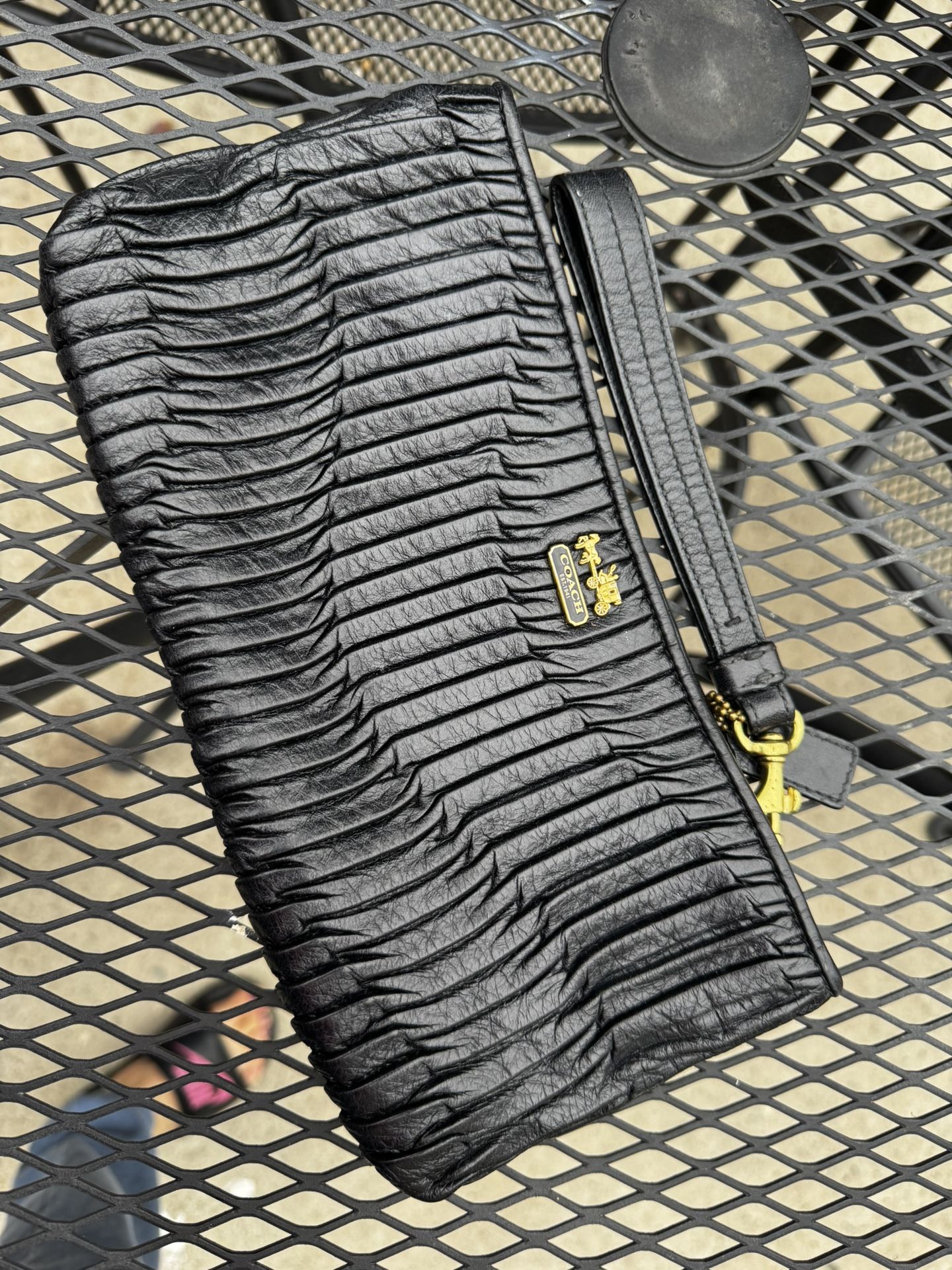 Coach Leather Clutch - Gathered Twist Style - Used