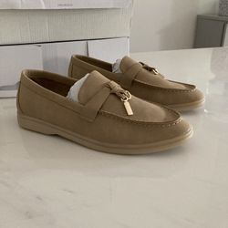 ✨New Loafers Beige Loro Pe So Comfortable Shoes Walking Travel Sz 8✨