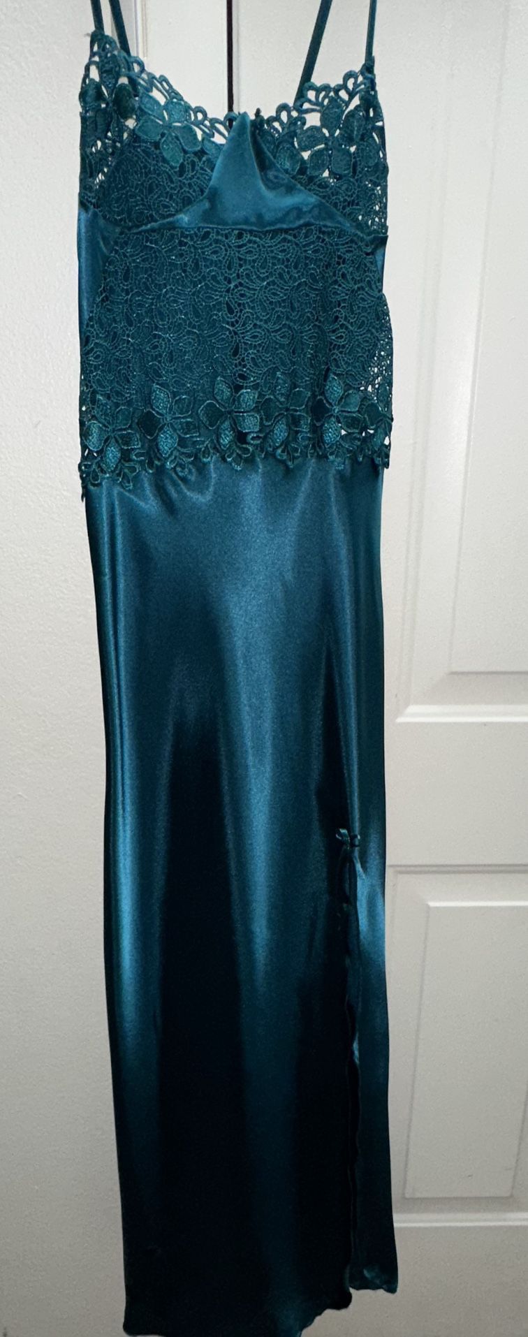 Teal 2-piece Satin Set